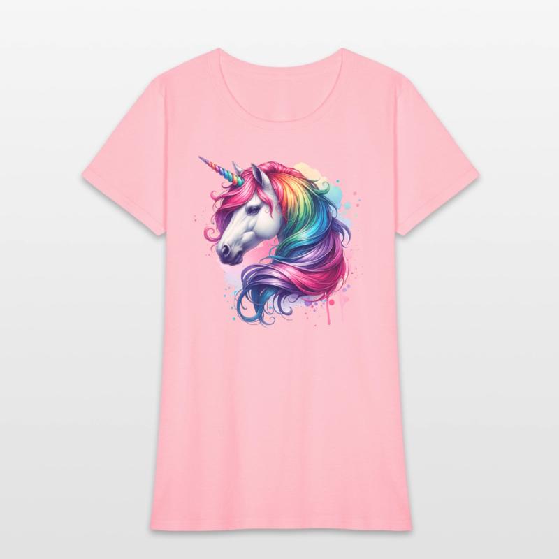 Unicorn with colorful hair