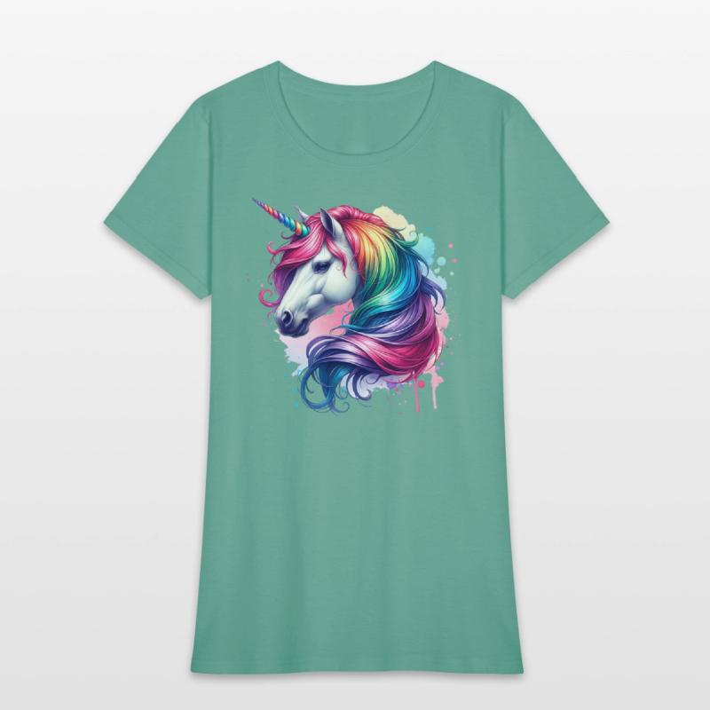 Unicorn with colorful hair