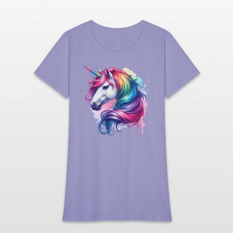 Unicorn with colorful hair