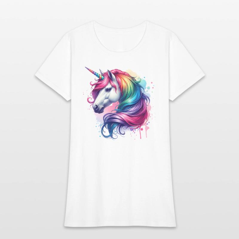 Unicorn with colorful hair