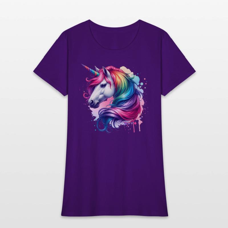 Unicorn with colorful hair