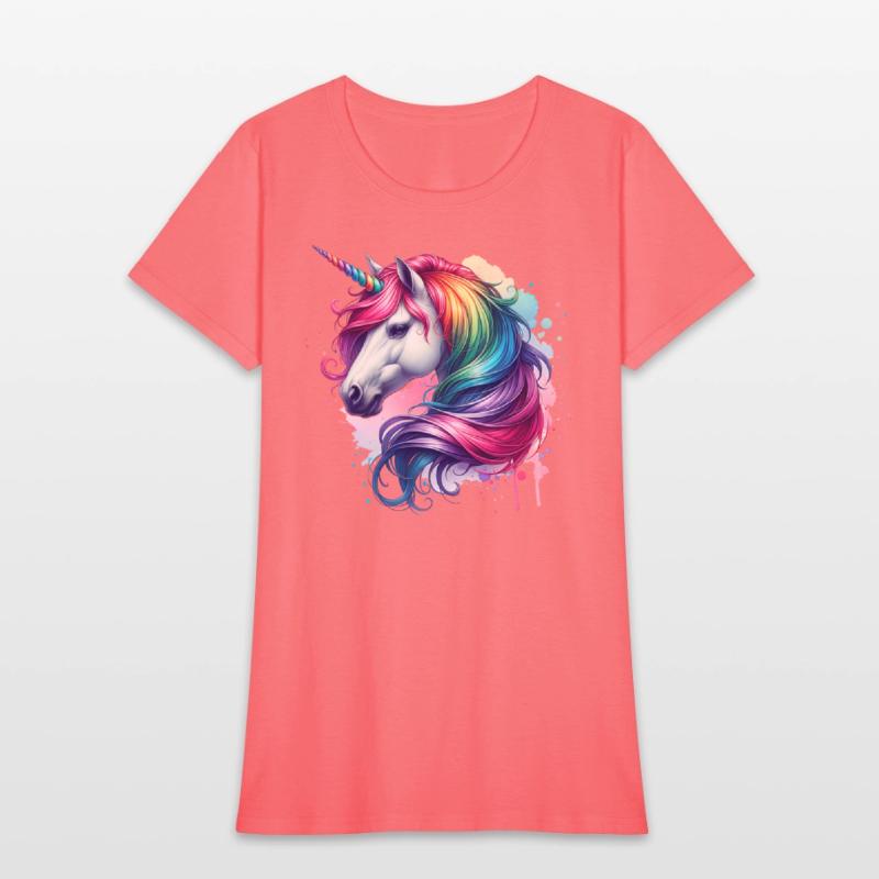 Unicorn with colorful hair