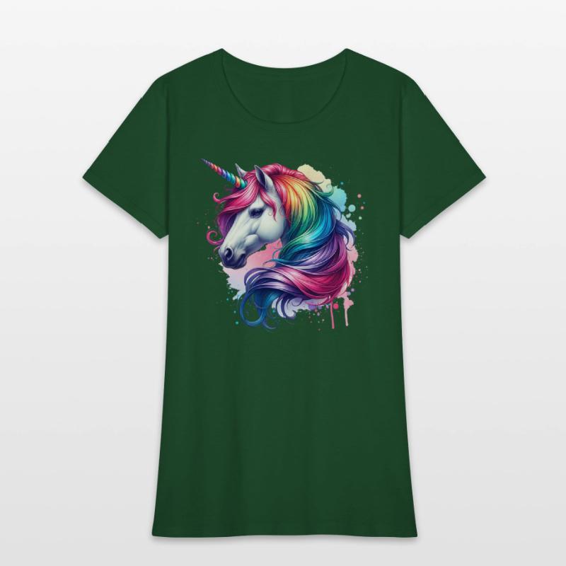 Unicorn with colorful hair