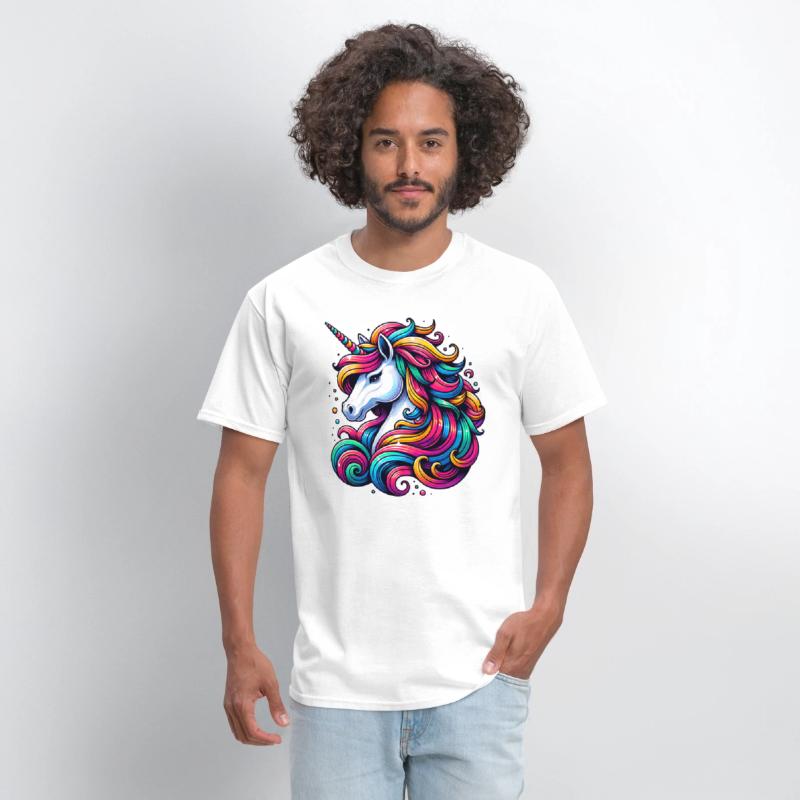 Unicorn with colorful strands of hair