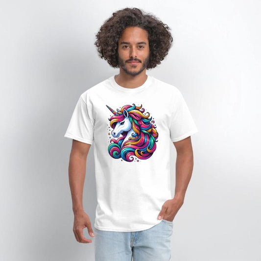 Unicorn with colorful strands of hair