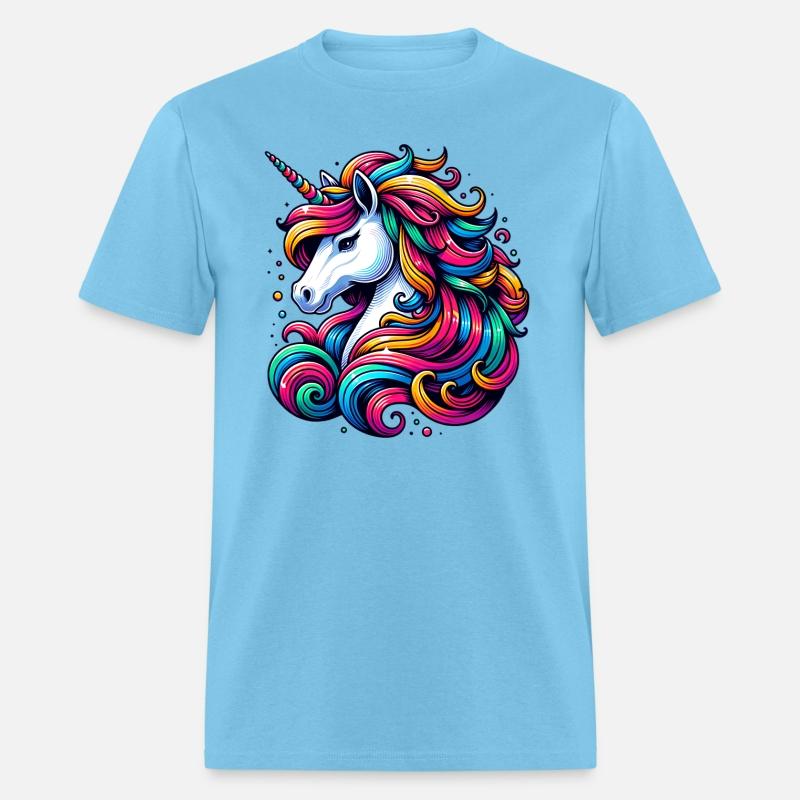 Unicorn with colorful strands of hair