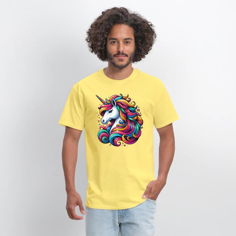 Unicorn with colorful strands of hair