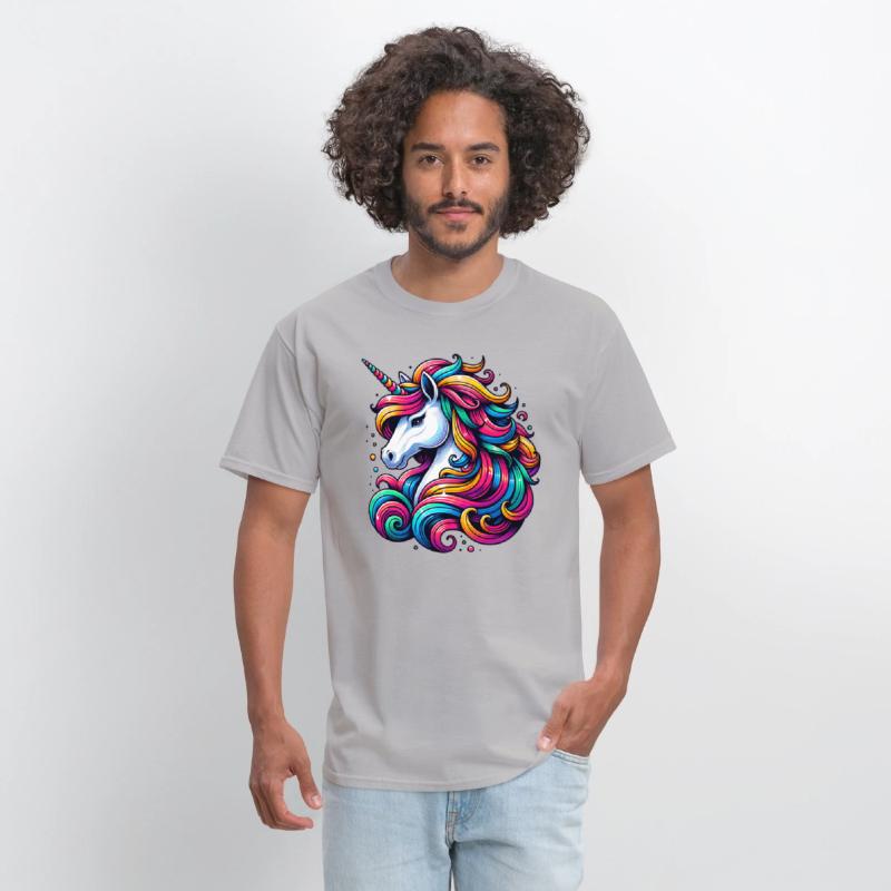 Unicorn with colorful strands of hair