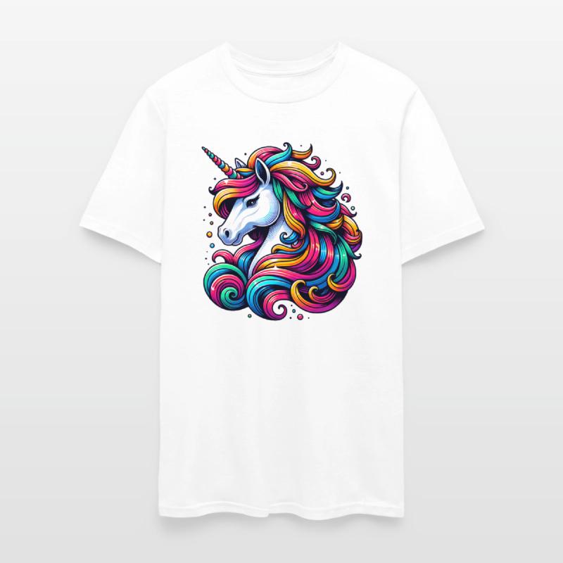 Unicorn with colorful strands of hair