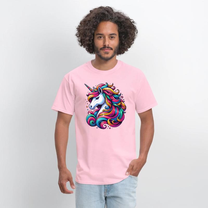 Unicorn with colorful strands of hair