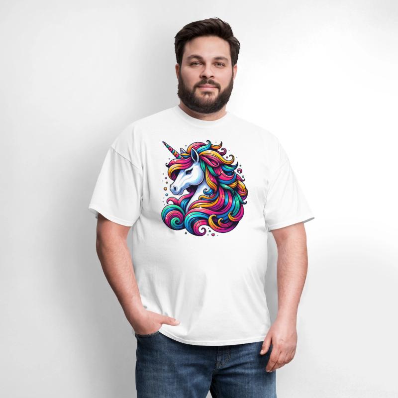 Unicorn with colorful strands of hair