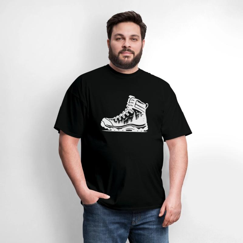 Vintage Nature Forest Hiking Boots With Trees