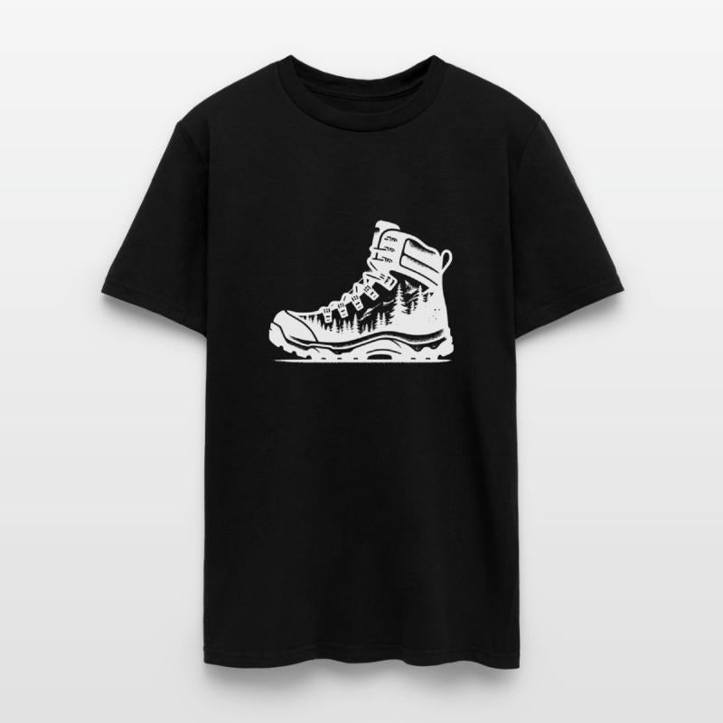 Vintage Nature Forest Hiking Boots With Trees