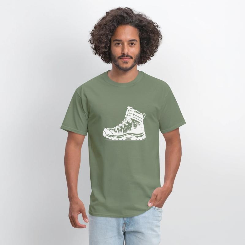 Vintage Nature Forest Hiking Boots With Trees