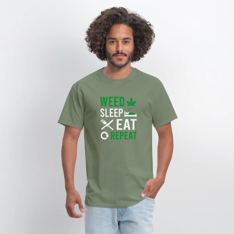 Weed Sleep Eat Repeat Cannabis Hemp 420 Budtender