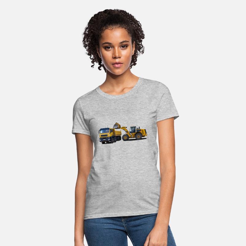 Wheel loader loads truck