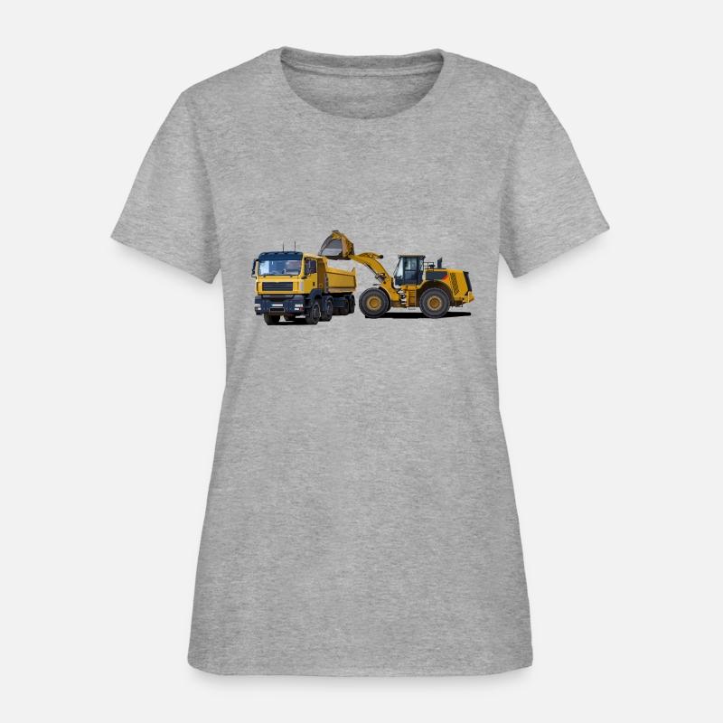 Wheel loader loads truck