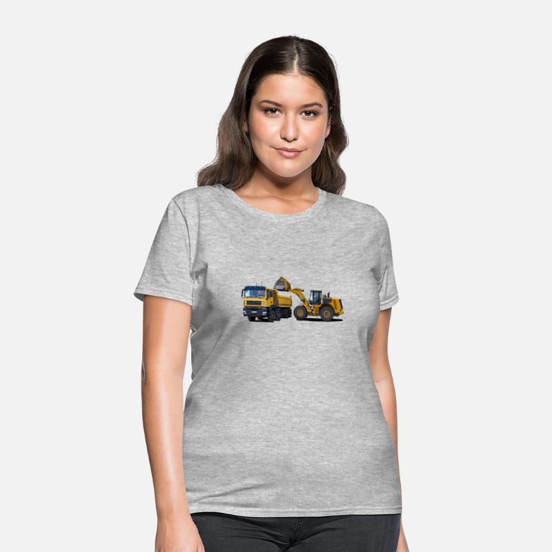 Wheel loader loads truck