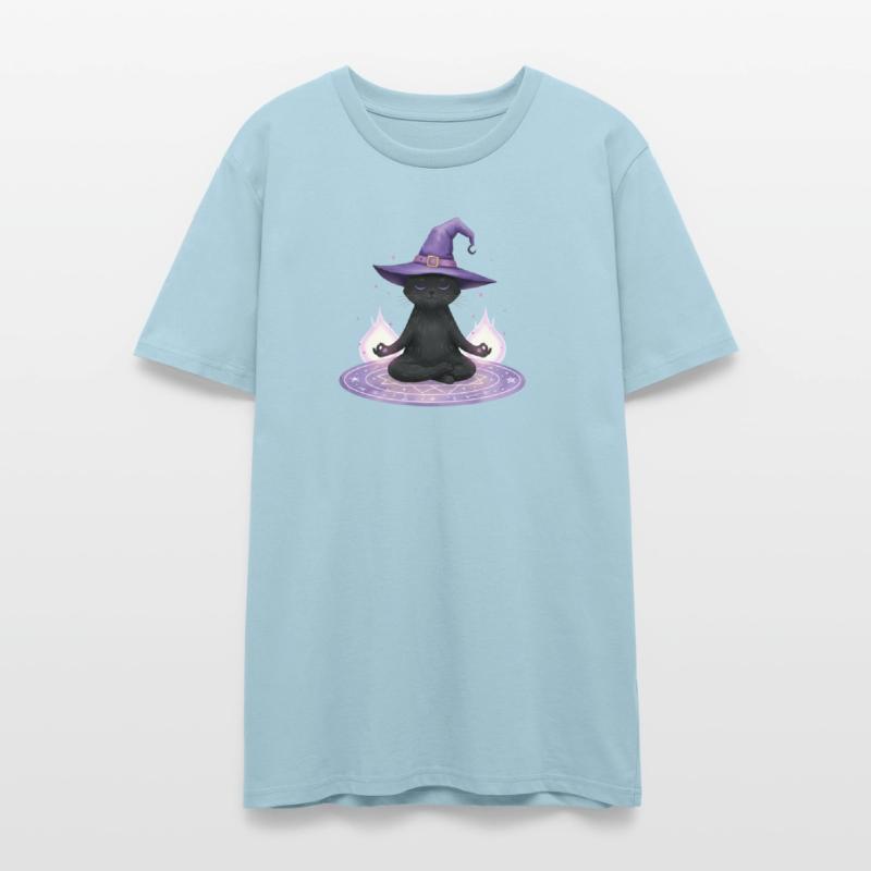 Whimsical Black Cat Wizard Design