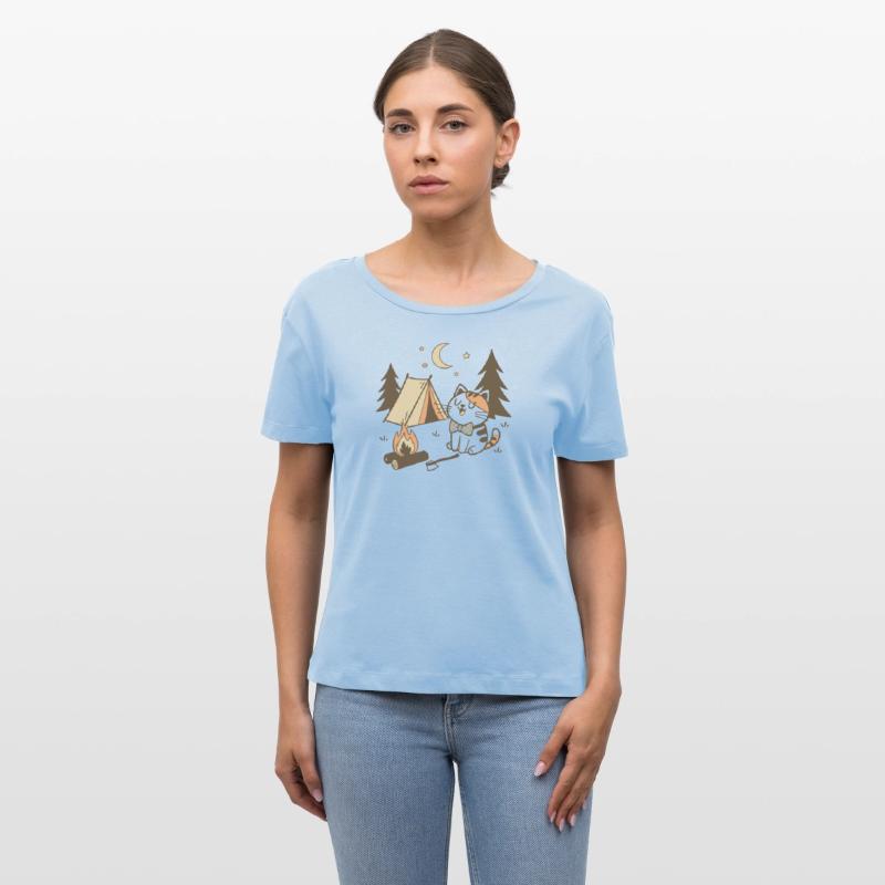 Whimsical Cat Camping Scene Design