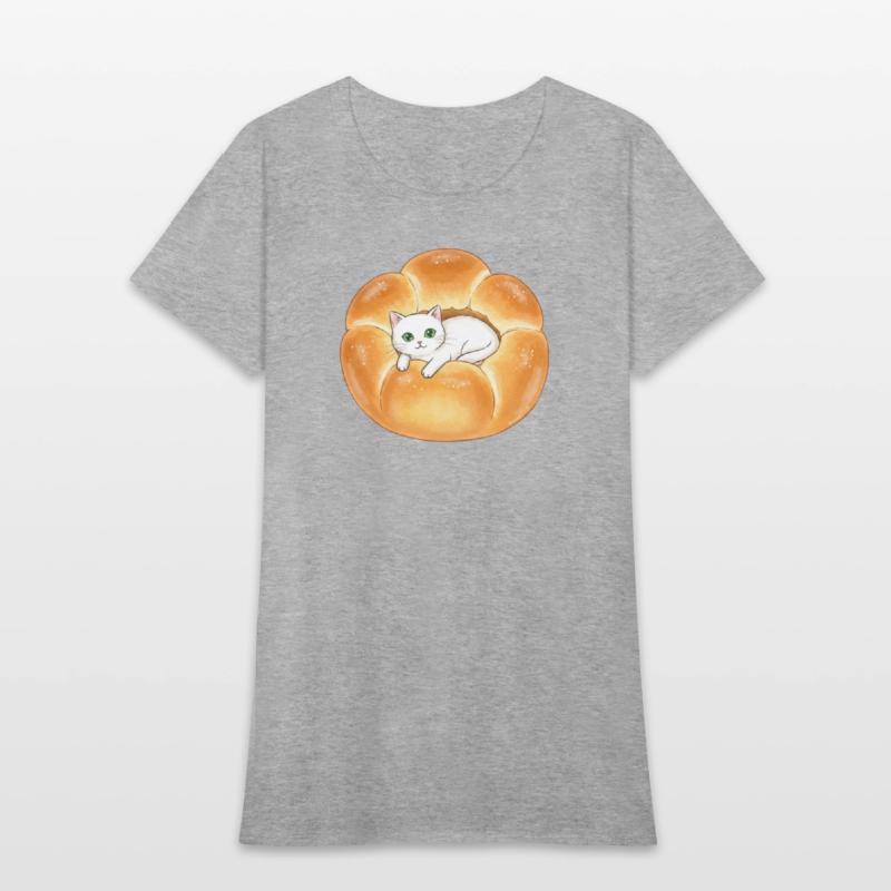 Whimsical Cat in Bread Illustration