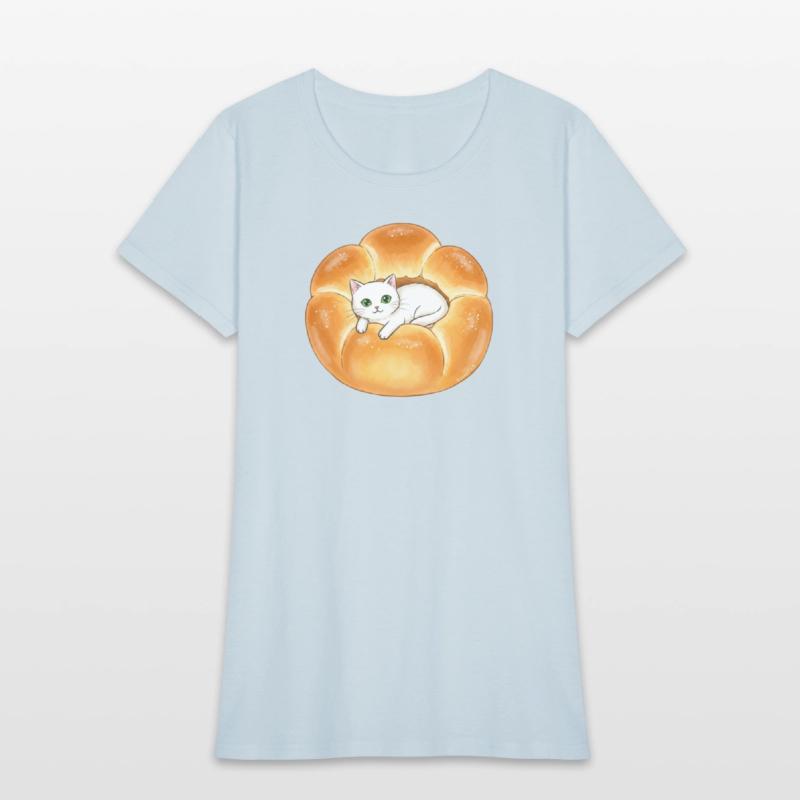 Whimsical Cat in Bread Illustration