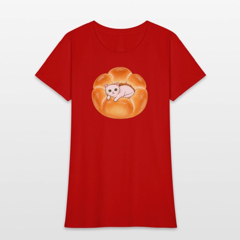 Whimsical Cat in Bread Illustration