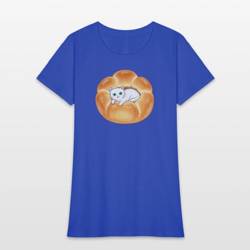 Whimsical Cat in Bread Illustration