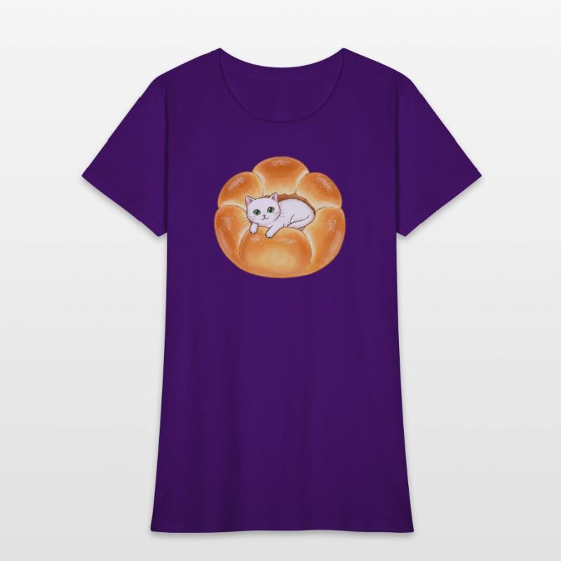 Whimsical Cat in Bread Illustration