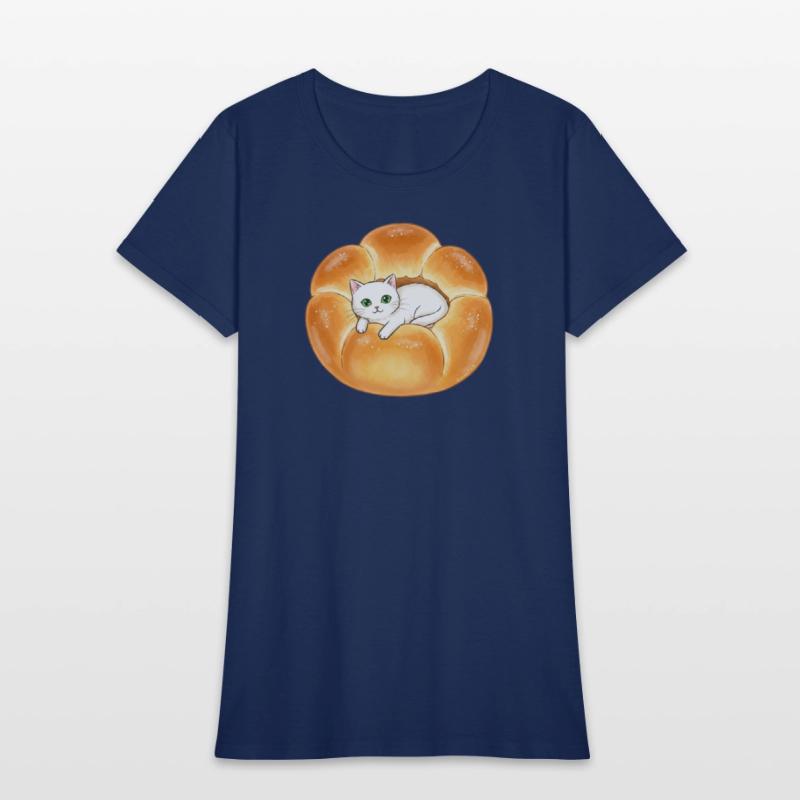 Whimsical Cat in Bread Illustration
