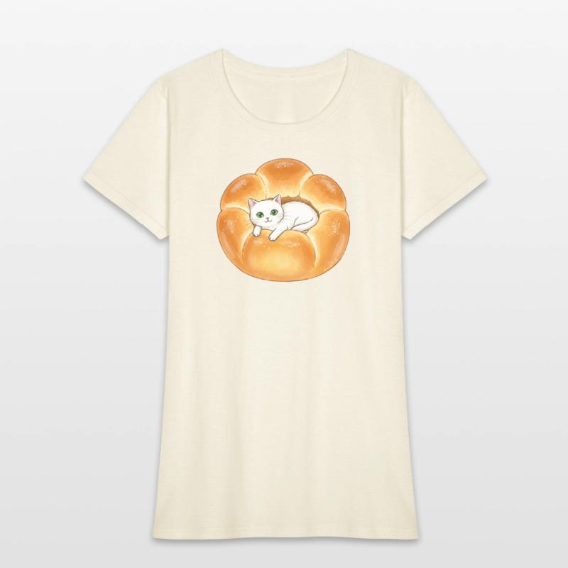 Whimsical Cat in Bread Illustration