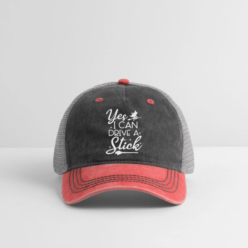 Whimsical Witch Riding Stick Figure Design