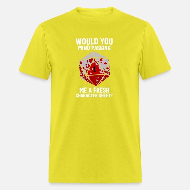 would you mind passing me a Fresh Character Sheet